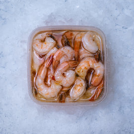 Marinerede rejer med hvidløg