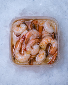 Marinerede rejer med hvidløg