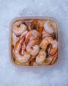 Marinerede rejer med hvidløg