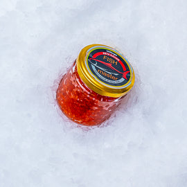 Sæt med tre slags rogn: Keta, Pukkel-laks, Regnbueørred