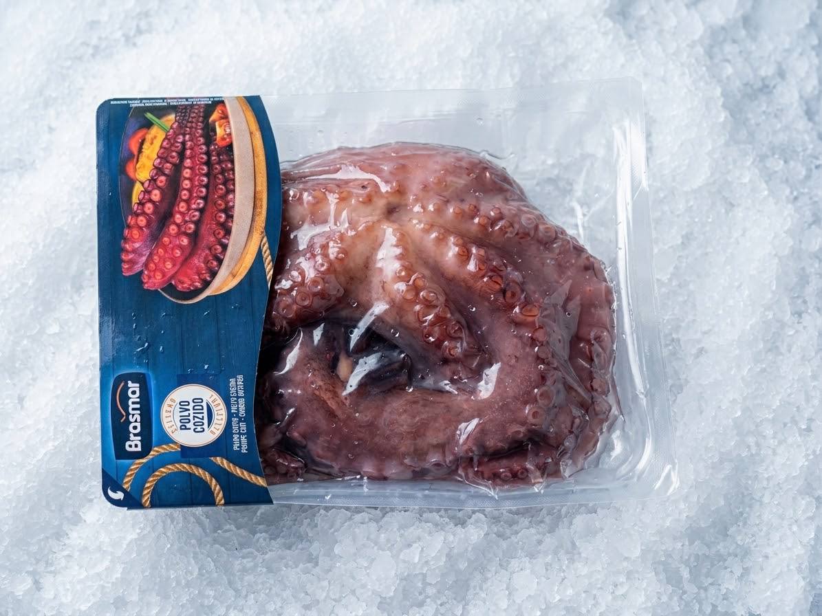 Cooked whole octopus, frozen