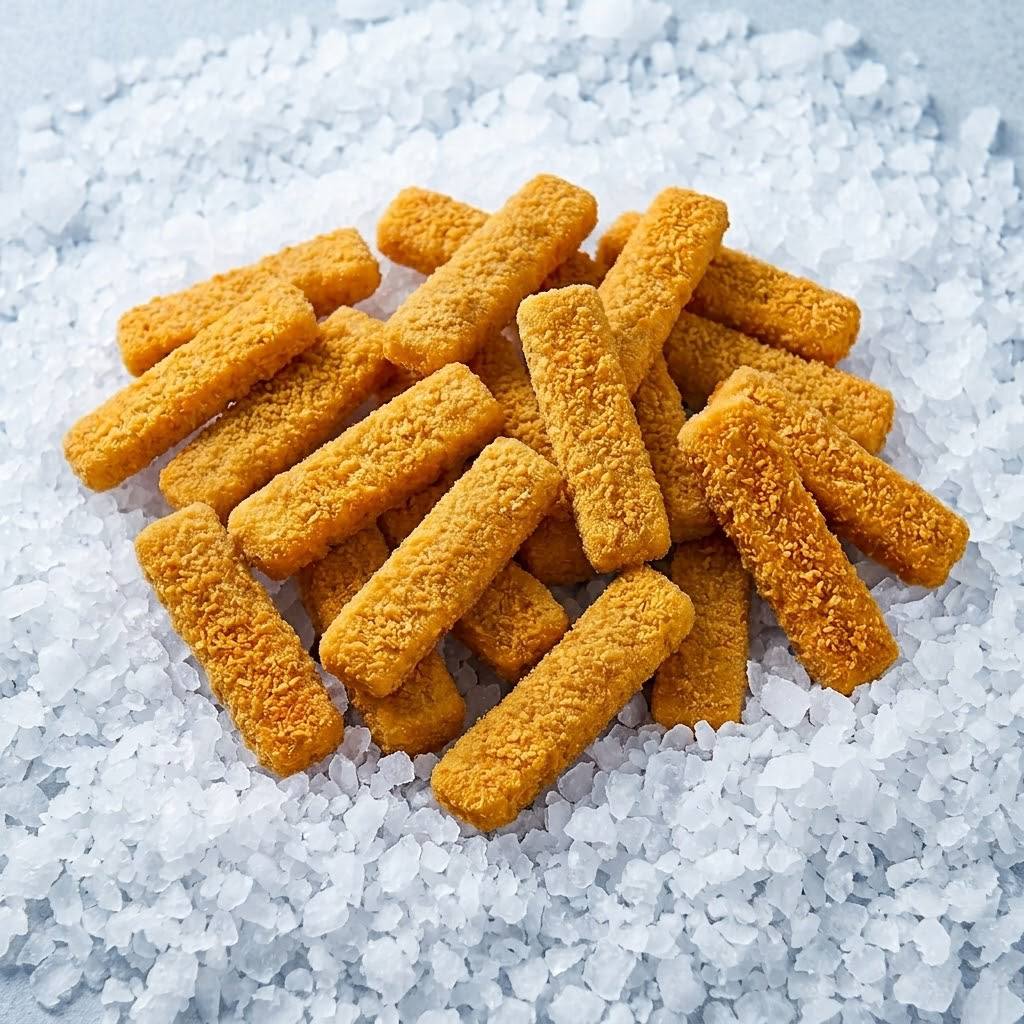 Breaded hake fingers, frozen