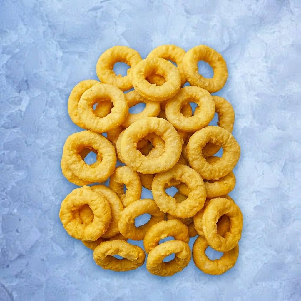 Breaded squid rings, frozen